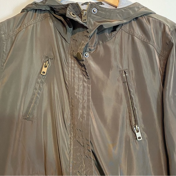 Forever 21 Hooded Windbreaker Utility Jacket Olive Green sized Medium - Picture 2 of 13